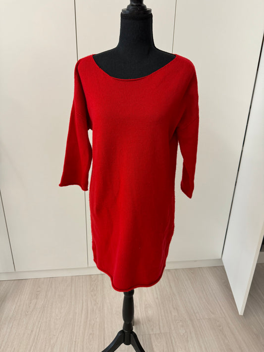 Pullover abito cashmere rosso